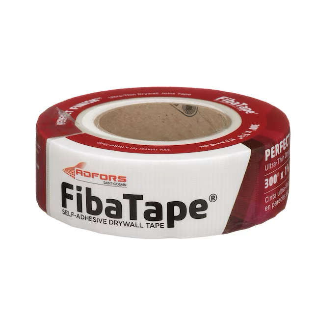 Saint-Gobain ADFORS FibaTape Perfect Finish Cinta autoadhesiva para juntas de construcción de malla de 1,875 pulgadas x 300 pies