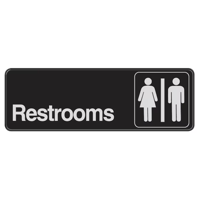 Hillman Sign Center 3-in x 9-in Acrylic Restroom Sign