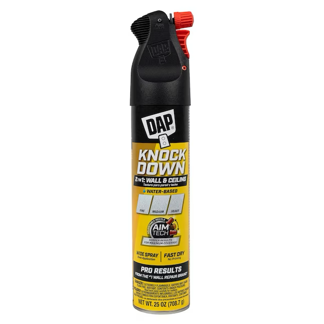 DAP 2 en 1 Spray para texturas de techos y paredes a base de agua, color blanco, de 25 onzas líquidas