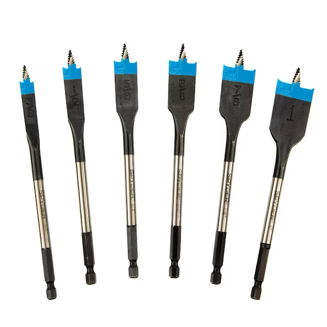 Spyder 6-Piece x 6-in Woodboring Spade Drill Bit Set