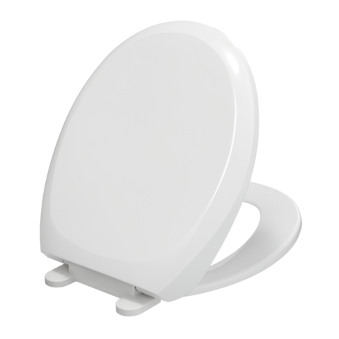 EZ-FLO Plastic White Round Soft Close Toilet Seat