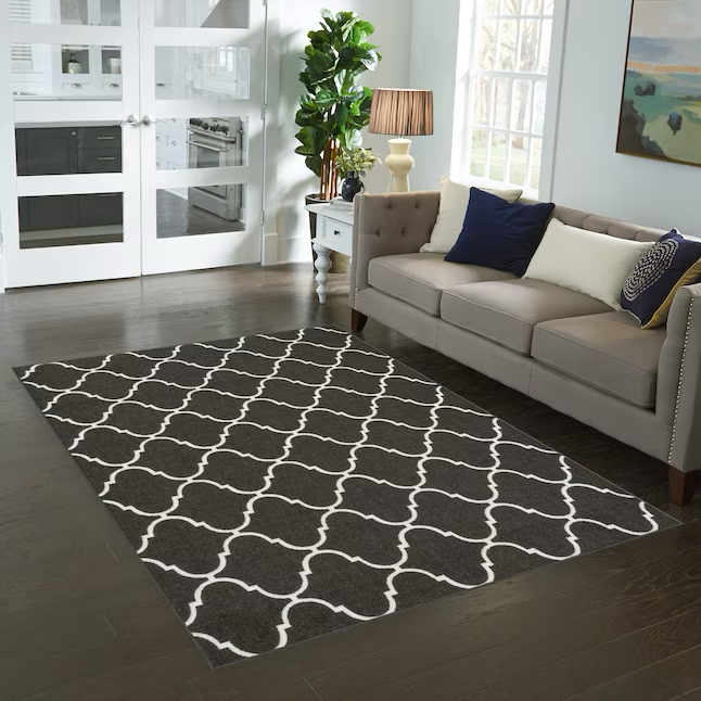 Style Selections 5 X 7 (ft) Gray Indoor Trellis Area Rug