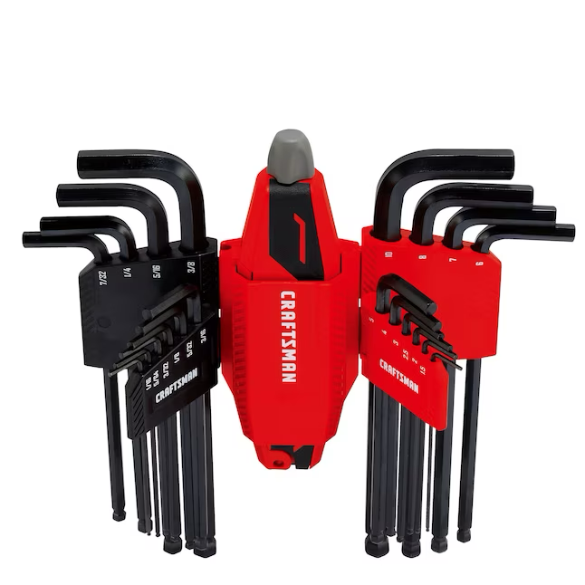 CRAFTSMAN Juego de llaves hexagonales combinadas estándar (Sae) y métricas de 20 llaves