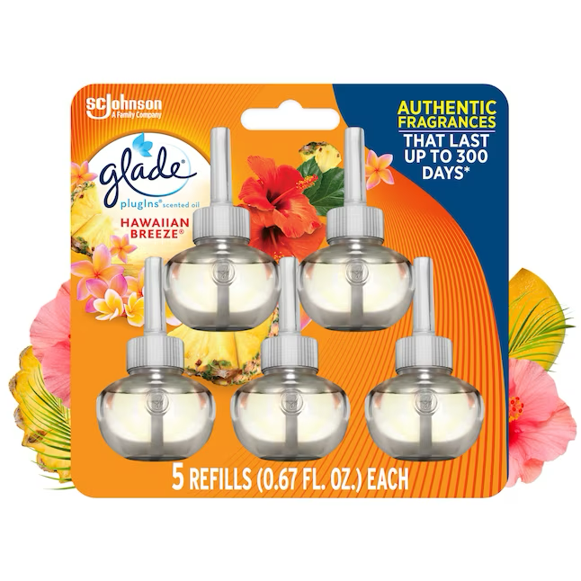 Glade Scented Oil 0.67-fl oz Hawaiian Breeze Refill Air Freshener (5-Pack)