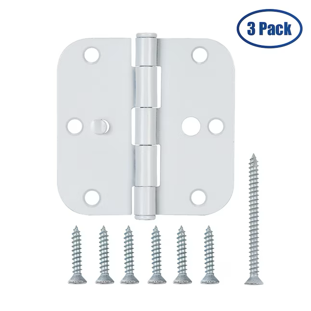 RELIABILT 3-1/2-in H x 5/8-in Radius White Security Interior Door Hinge (3-Pack)