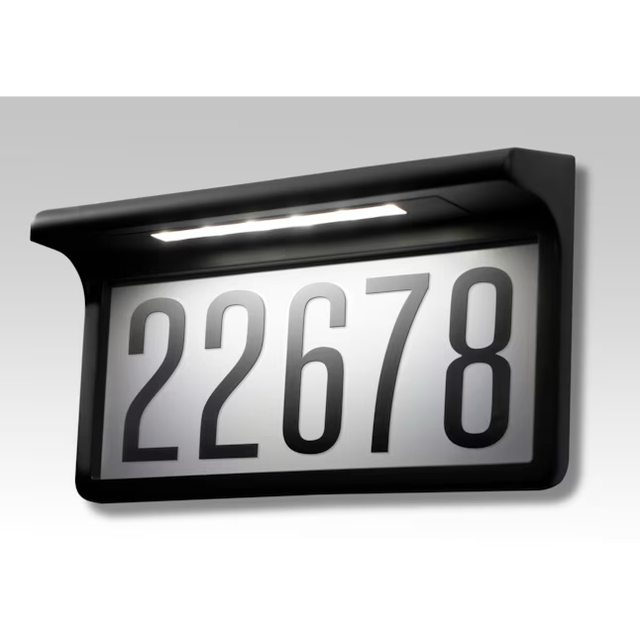 RELIABILT Solar LED Address Sign 6-9/10-in x 12-2/5-in Aluminum Residential Sign