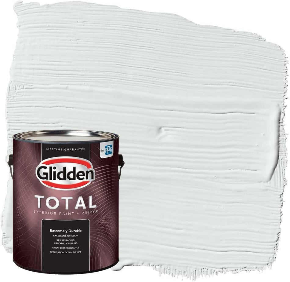 Glidden Total Exterior Paint &amp; Primer Semi-Gloss, ICY Bay 