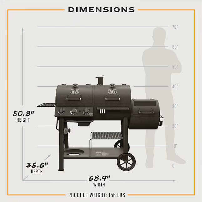 Oklahoma Joe's Canyon Black Gas- und Holzkohle-Kombigrill