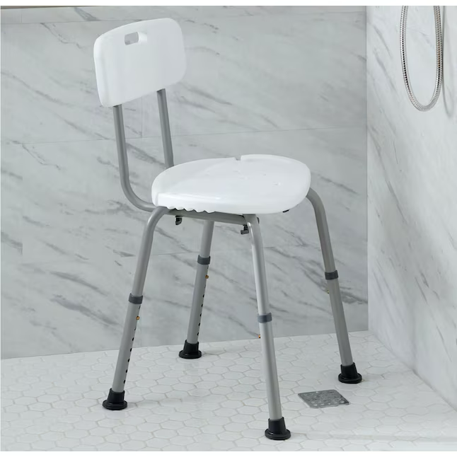 Project Source White Shower and Bath Stool