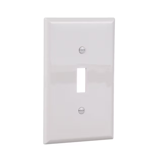 Single Gang Toggle Switch Wall Face Plate – (Standard, White)