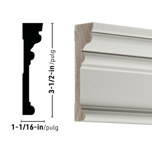 RELIABILT 1-1/16-in x 3-1/2-in x 8-ft Primed Pine Ec1 Casing