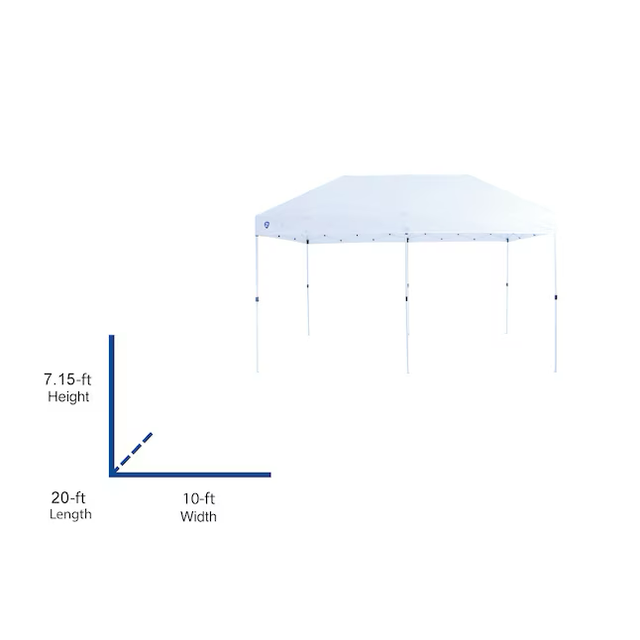 Z-Shade 20-ft x 10-ft Rectangle White Pop-up Canopy