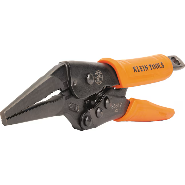 Klein Tools Long Nose Locking Pliers 9-in Electrical Locking Pliers with Wire Cutter