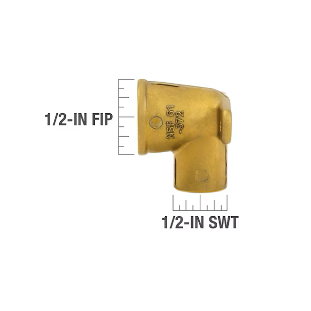 Streamline 1/2-in SWT x 1/2-in FIP Cast Brass 90-Degree Drop Ear Elbow