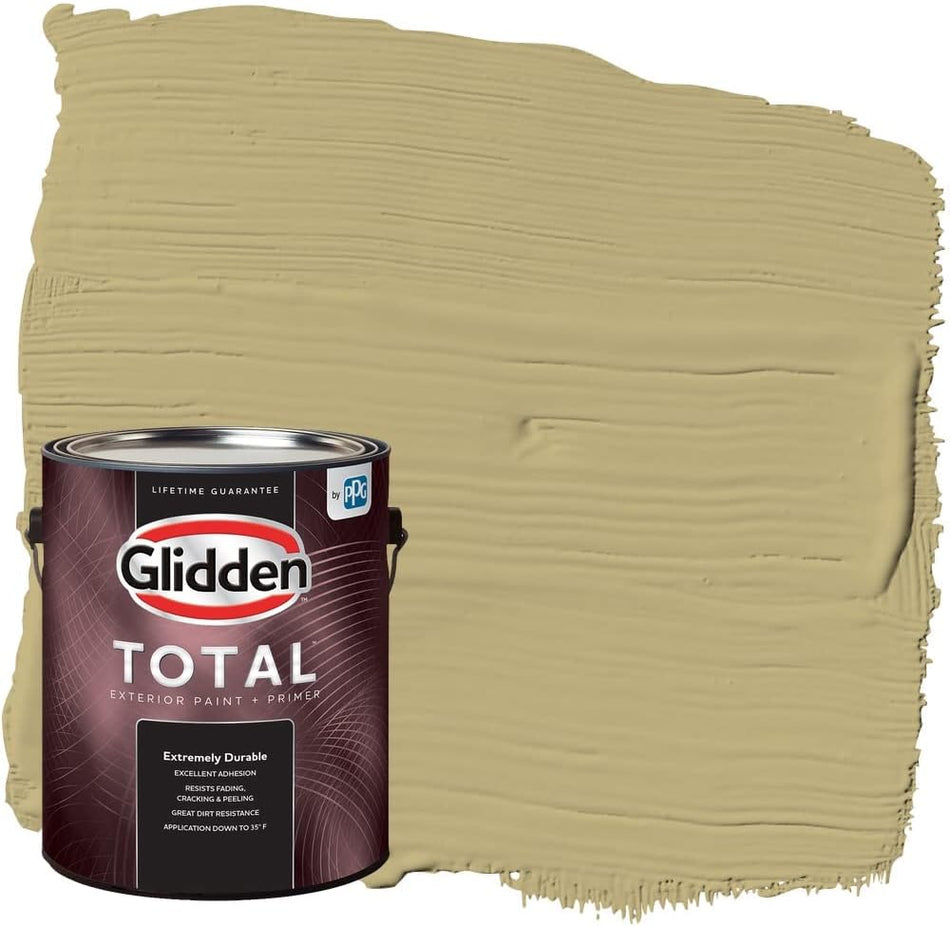 Glidden Total Exterior Pintura e imprimador semibrillante, ortiga