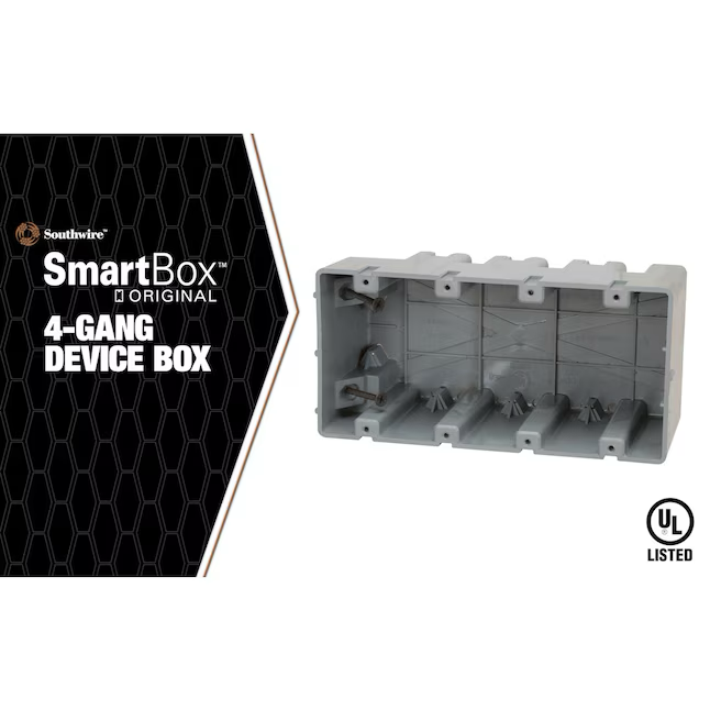 Madison Electric Products Smart box 4-Gang Polycarbonate New Work/Old Work Adjustable Electrical Box