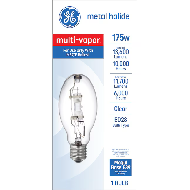 GE 175-Watt EQ ED28 Cool White Mogul Base (e-39) Metal Halide Light Bulb