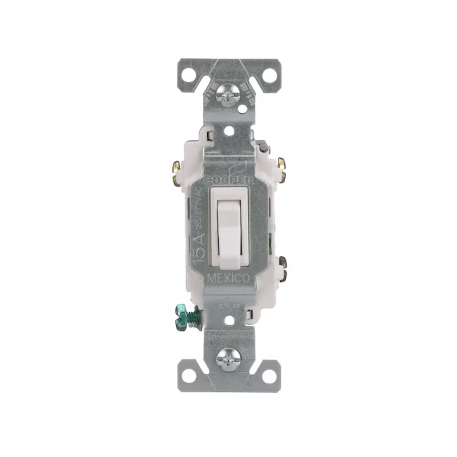 Eaton 15-Amp 3-Way Toggle Light Switch, White