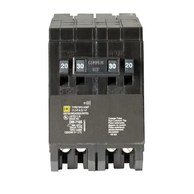 Square D Homeline 20-amp/30-amp 2-Pole Quad Circuit Breaker