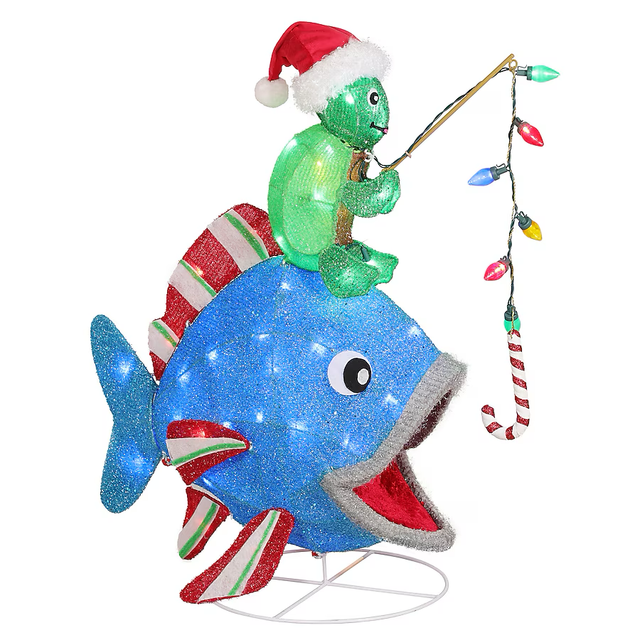 Holiday Living 2.5-ft LED Fishing Turtle Decoration