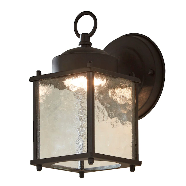 Project Source Wall Lantern 1-Light 8.25-in Black Integrated Outdoor Wall Light