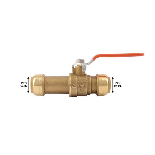 SharkBite 3/4 in. Push-To-Connect Brass Slip Ball Valve