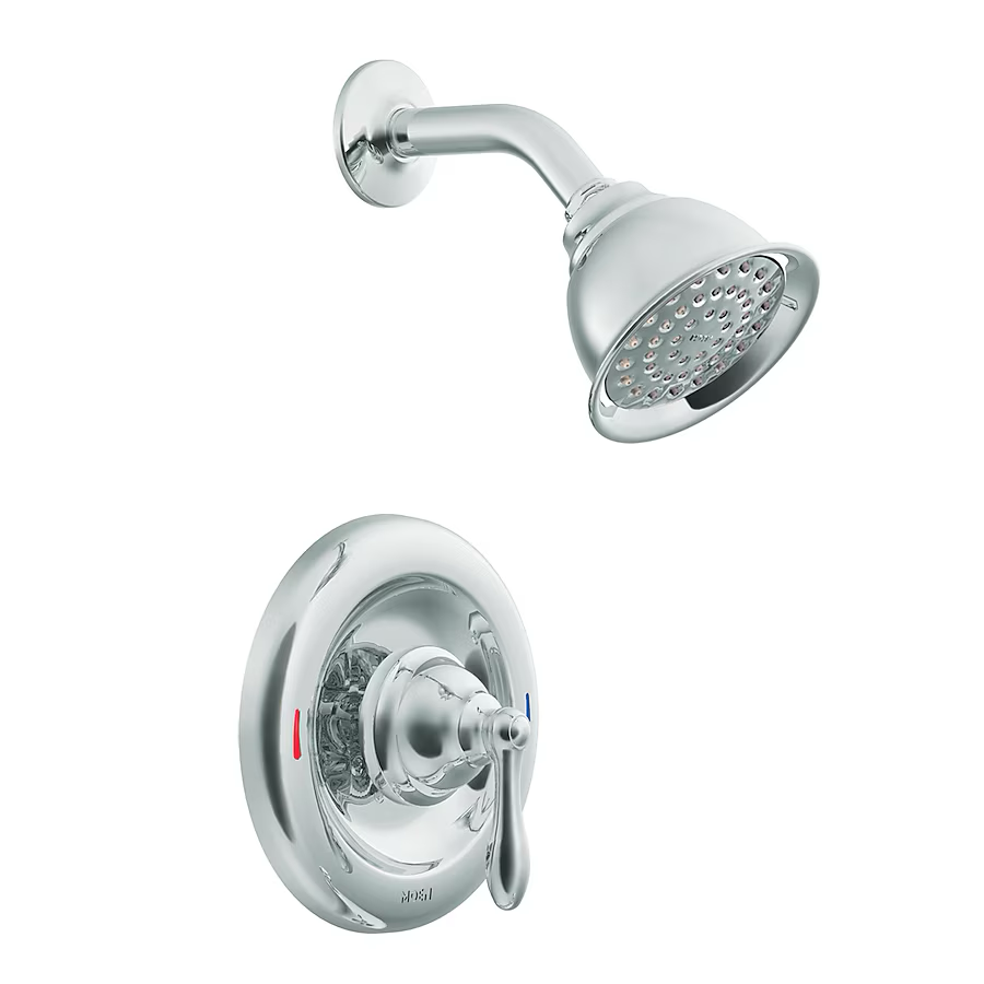 Moen Caldwell Chrome 1-handle Single Function Round Shower Faucet Valve Included