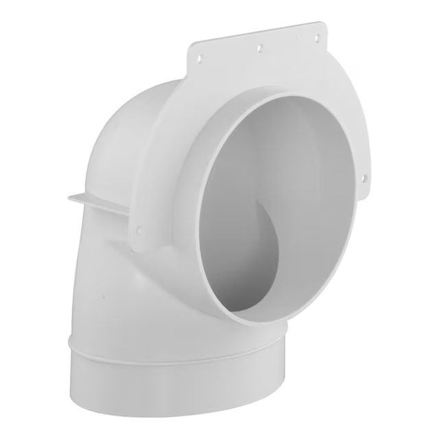 IMPERIAL 4-in Plastic Oval 90 Degree Round To Oval Duct Elbow