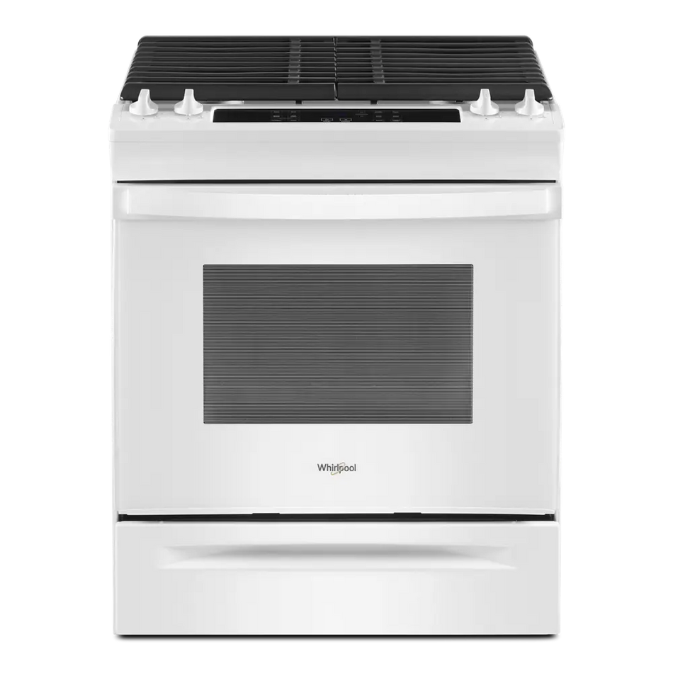 Whirlpool 30-in 4 Burners 5-cu ft Self-cleaning Slide-in Natural Gas Range (White)