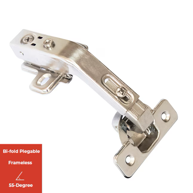 RELIABILT 55-Degree Full Overlay Concealed Self-closing Nickel Plated Cabinet Hinge, 1 Pair (2-Pieces)