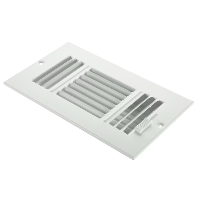 RELIABILT 8-in x 4-in 3-way Steel White Sidewall/Ceiling Register