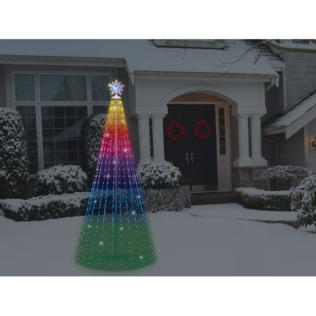 Árbol de Navidad con luces LED que cambian de color de 9 pies de GE