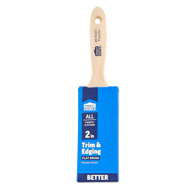 Project Source Better All Paints and Stains 2-in Reusable Polyester Flat Paint Brush (Wall Brush)