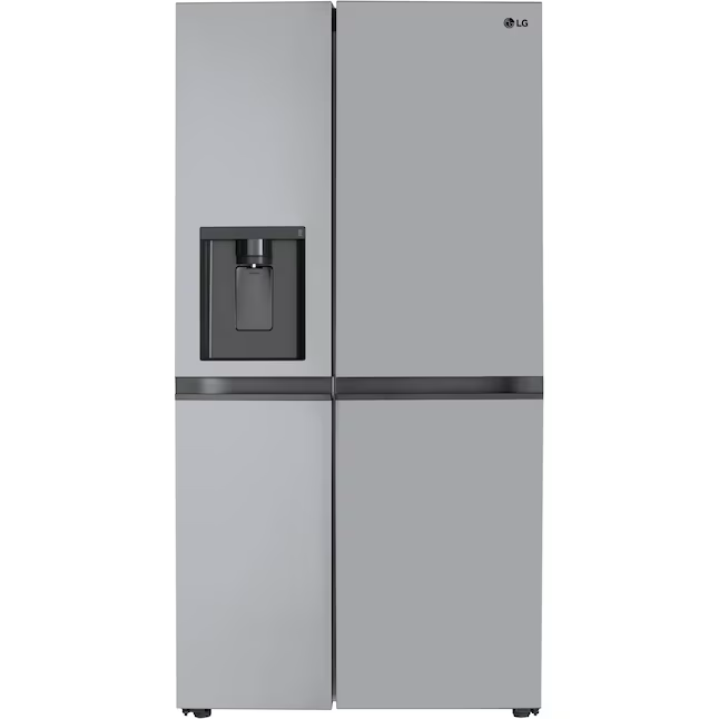 LG 27,6 Kubikfuß Side-by-Side-Kühlschrank mit Eismaschine und Wasserspender (druckfester Edelstahl)