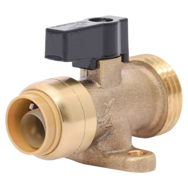 SharkBite 1/2-in Push-to-connect x 3/4-in Hose Thread Brass Quarter Turn Washing machine valve