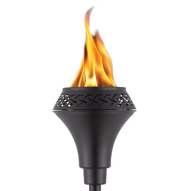 TIKI Island King 65-in Black Steel Citronella Garden Torch