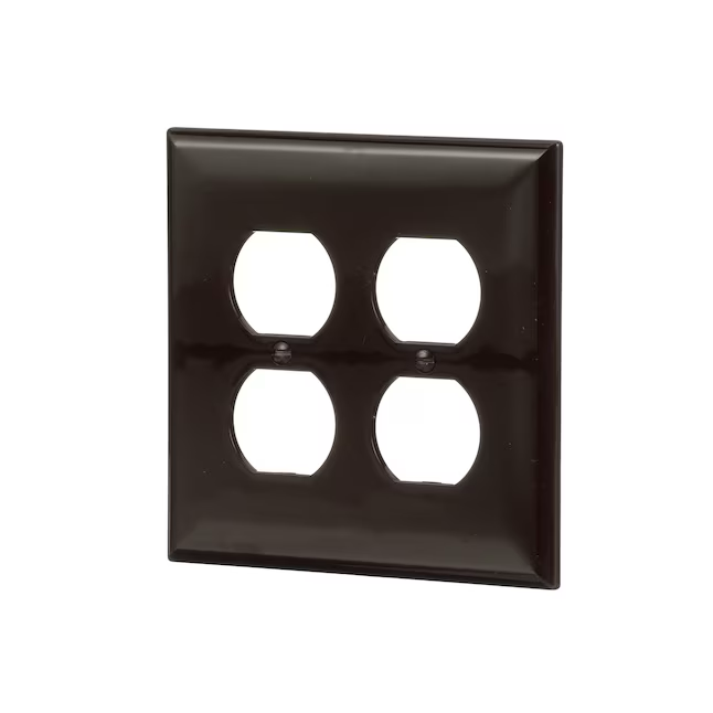 Eaton 2-Gang Midsize Brown Polycarbonate Indoor Duplex Wall Plate