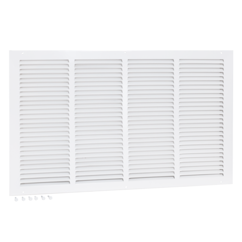 EZ-FLO Rejilla de aire de retorno de acero de 24 pulgadas x 14 pulgadas (tamaño de conducto), color blanco