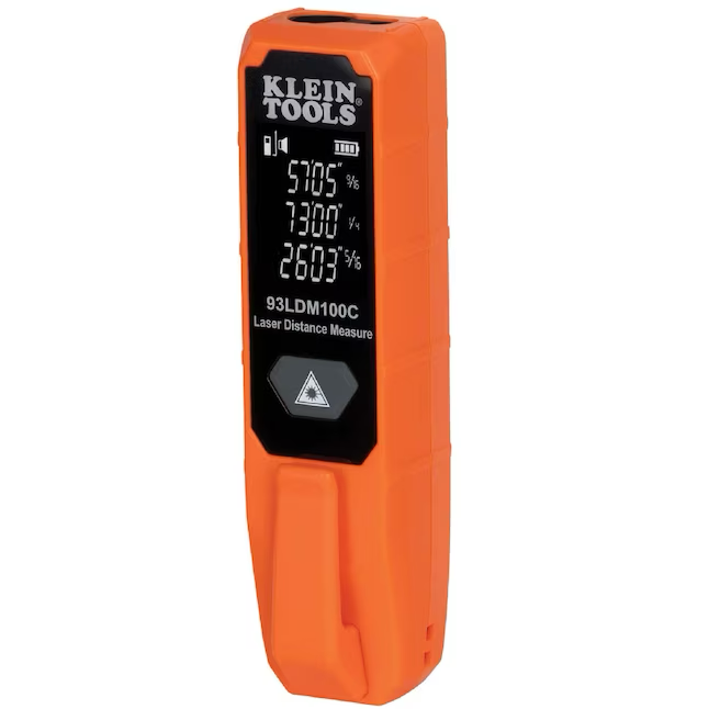 Klein Tools Compact Laser Distance Measure 100-ft Indoor/Outdoor Red Laser Distance Measurer