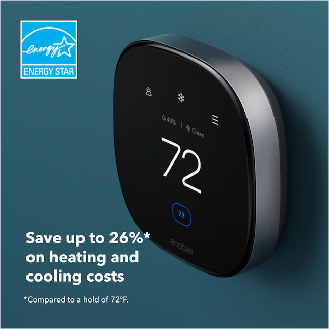 Ecobee Premium Black Thermostat and Room Sensor with Wi-Fi Compatibility