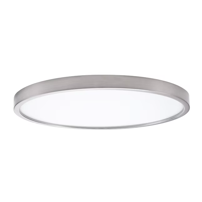 Project Source Adjustable Color Temperature 1-Light 15-in Nickel LED Flush Mount Light