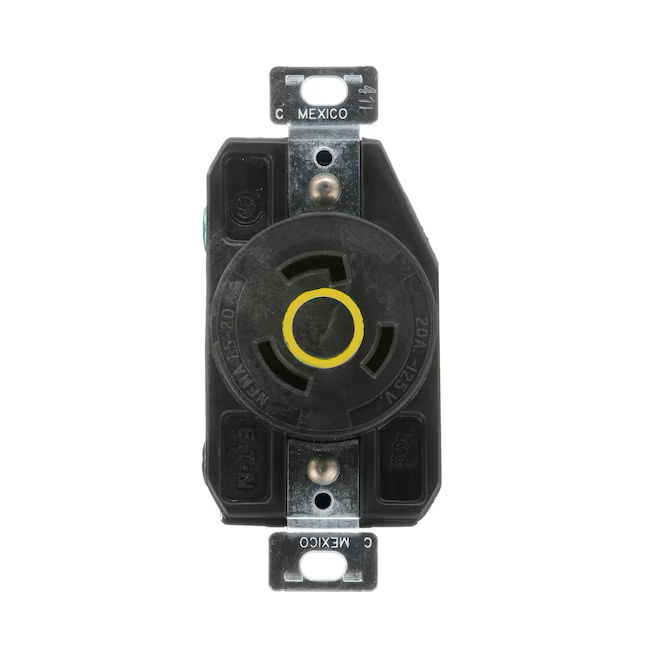 Eaton Arrow Hart 20-Amp 125-volt Industrial Duplex Outlet, Yellow