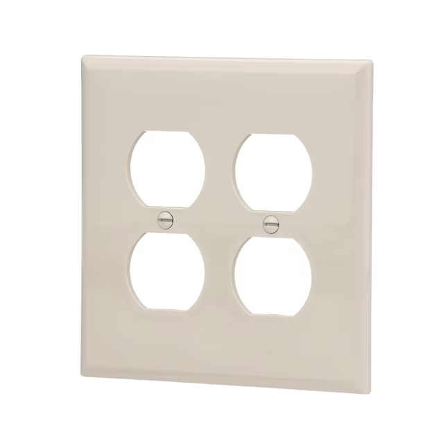 Eaton 2-Gang Midsize Light Almond Polycarbonate Indoor Duplex Wall Plate