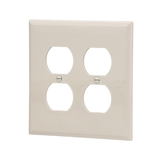 Eaton 2-Gang Midsize Light Almond Polycarbonate Indoor Duplex Wall Plate