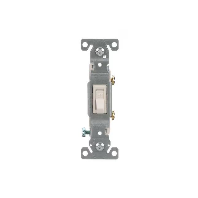 Eaton 15-Amp Single-Pole Toggle Light Switch, Light Almond