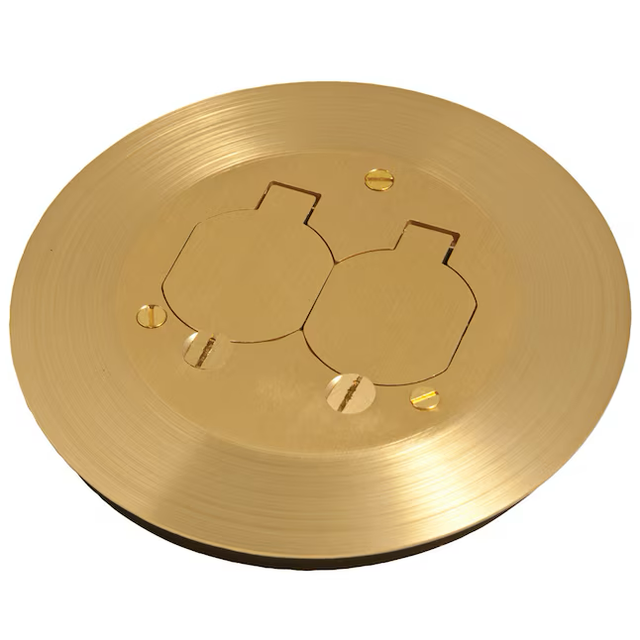 Hubbell RACO 1-Gang Round Gold Metal Electrical Box Cover