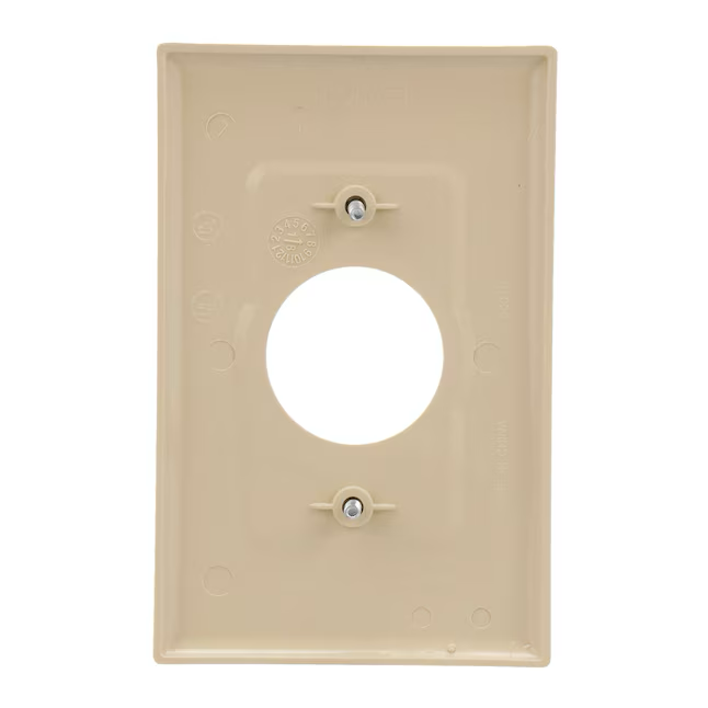 Eaton 1-Gang Midsize Ivory Polycarbonate Indoor Round Wall Plate