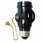 Adaptador de enchufe de luz mediano negro de 660 vatios Project Source con cadena de tracción