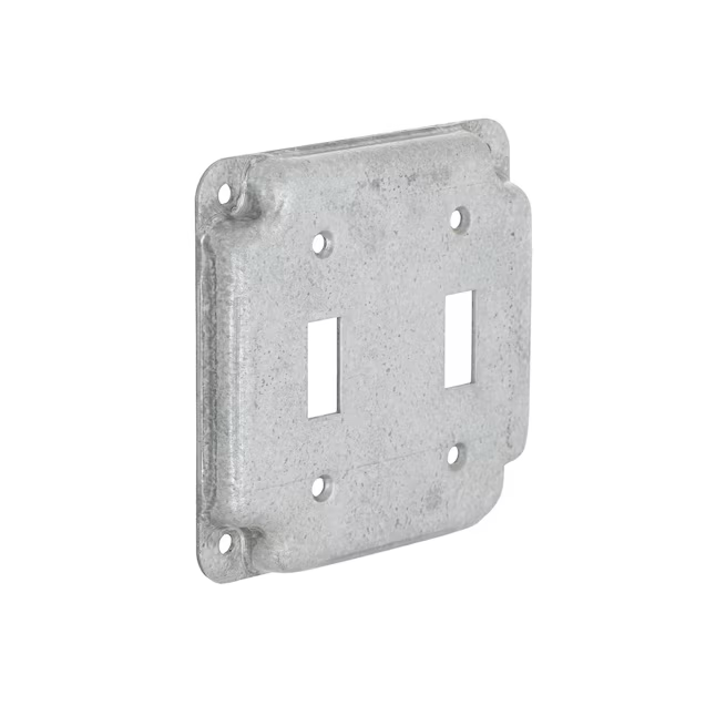 Hubbell 2 -Gang Square Gray Metal