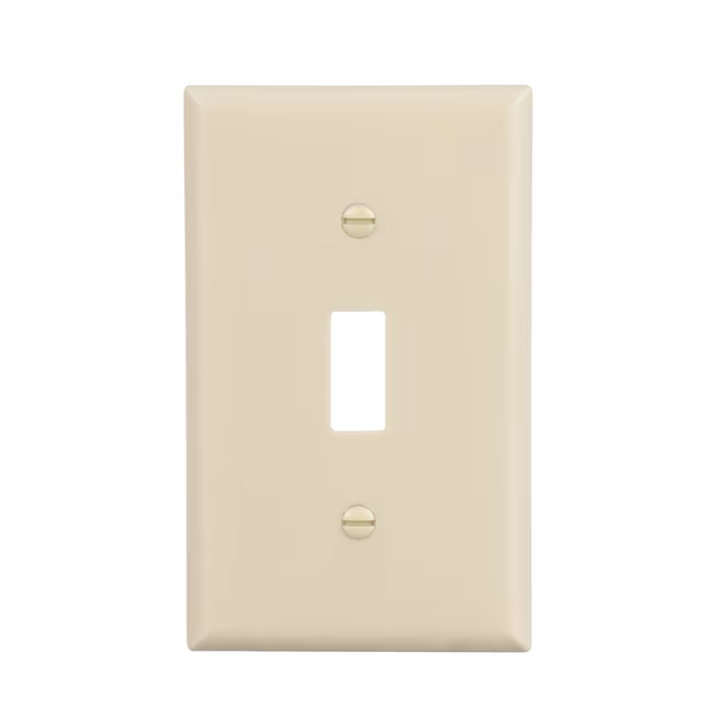 Eaton 1-Gang Standard Size Ivory Plastic Indoor Toggle Wall Plate